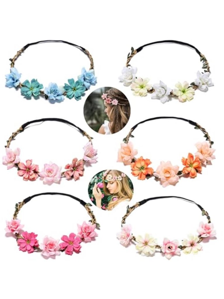 6 Pieces Womens Headpieces Boho Hair Wreaths